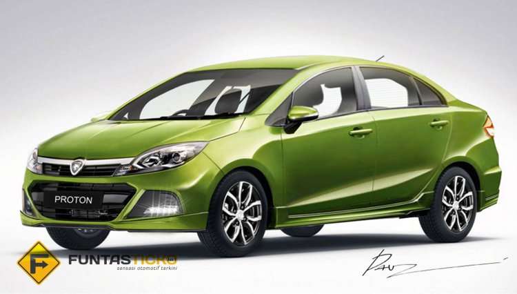 Proton Iriz Sedan or Saga 3 rendering front three quarter