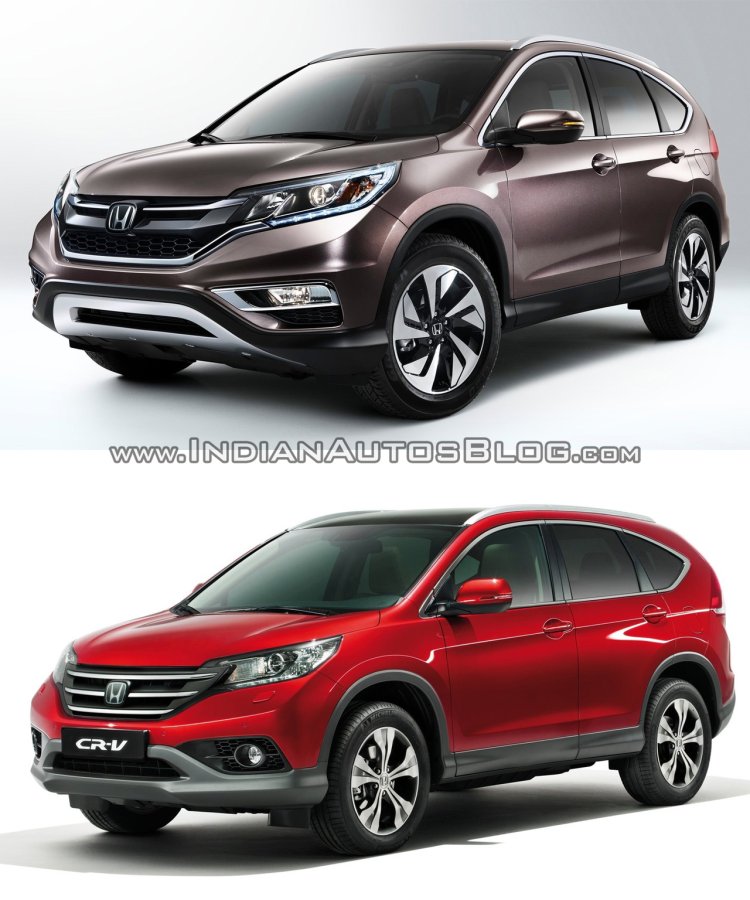 2015 Honda CR-V (facelift) front vs pre-facelift model front