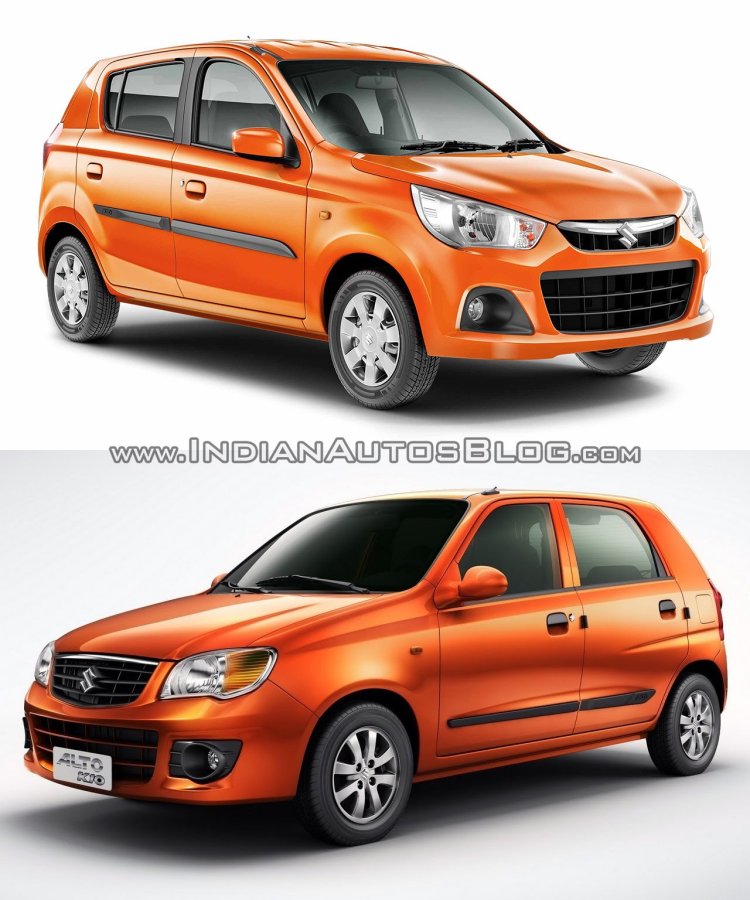 New Maruti Alto K10 vs older model front quarter