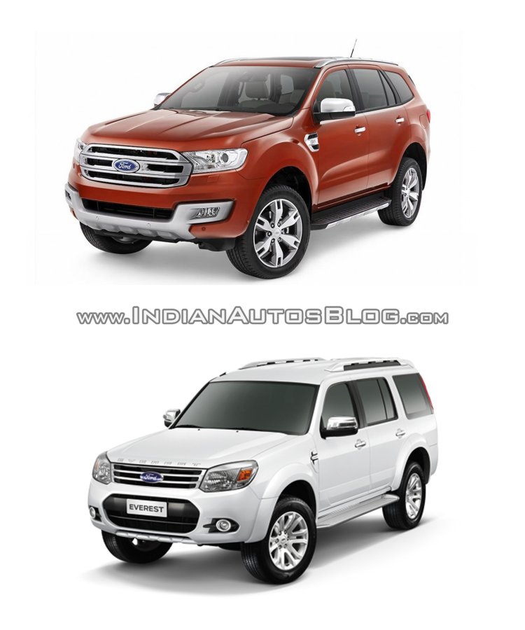 2015 Ford Endeavour vs older model front