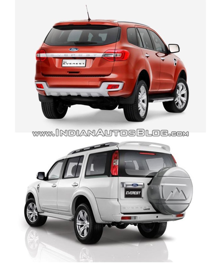 2015 Ford Endeavour vs older model rear