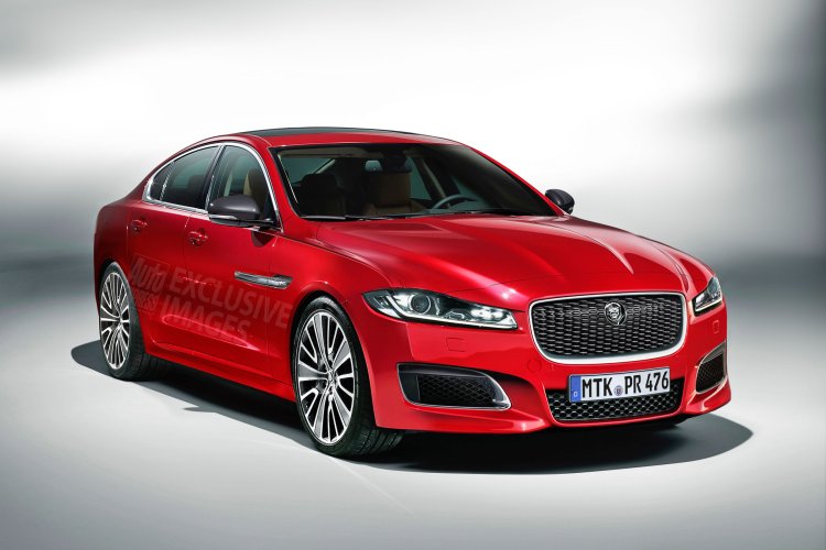 2016 Jaguar XF rendering front three quarter