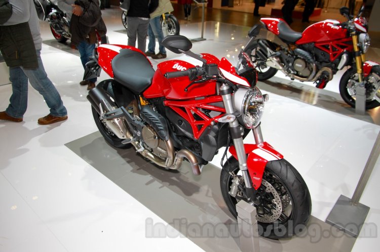 Ducati Monster 821 Stripe front three quarters left at EICMA 2014
