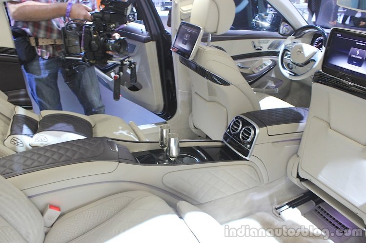 Mercedes-Maybach S600 rear seat at the 2014 Los Angeles Auto Show