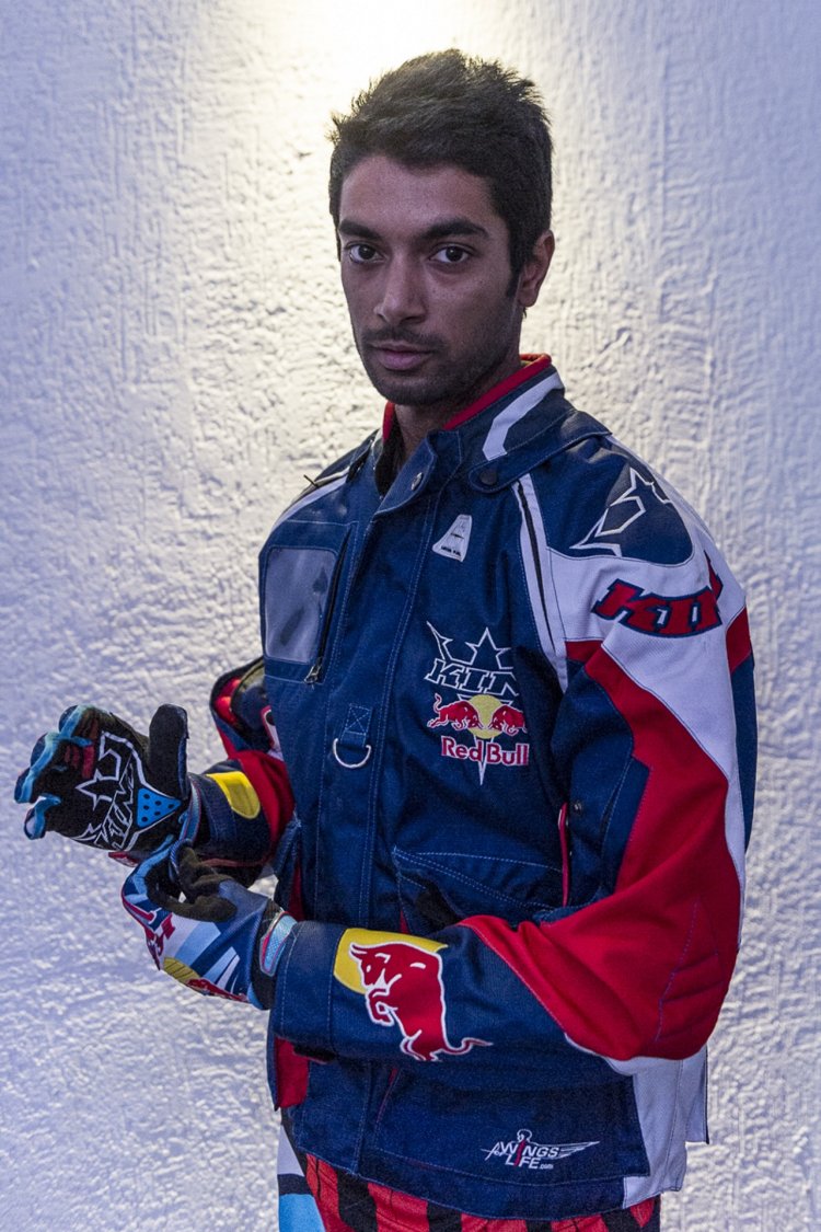 CS Santhosh with racing suit