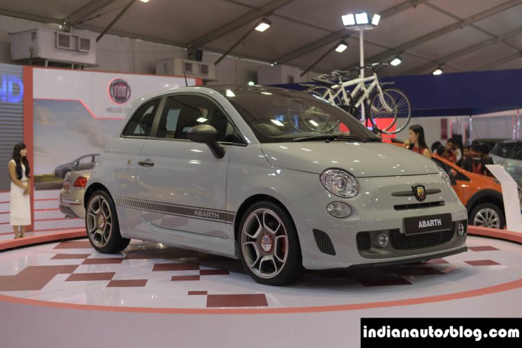 Fiat Abarth 595 Competizione front three quarter at Autocar Performance Show 2014