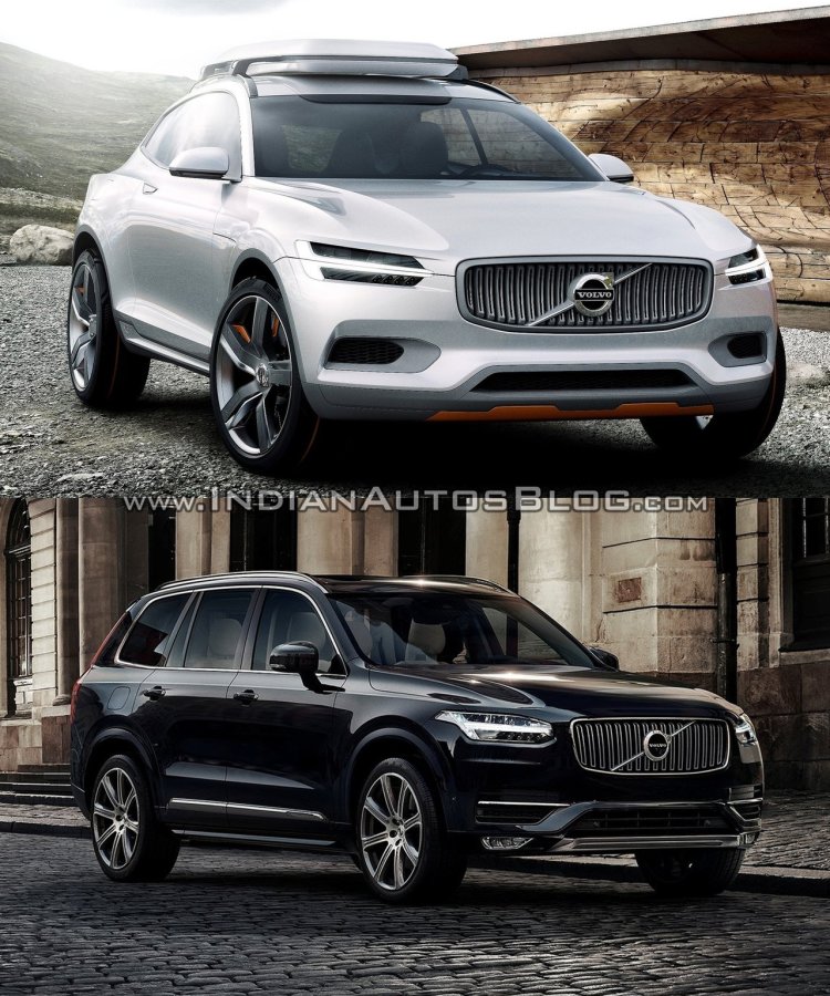Volvo XC Coupe Concept Vs 2015 Volvo XC90 front three quarter
