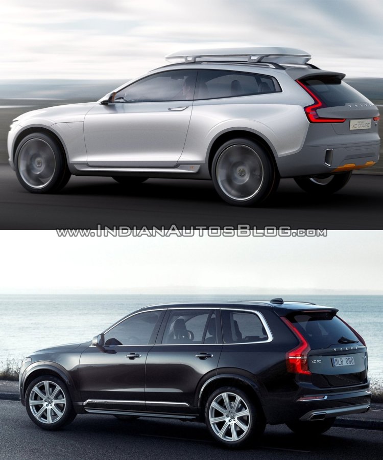 Volvo XC Coupe Concept Vs 2015 Volvo XC90 profile