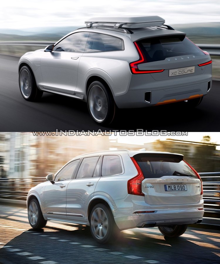 Volvo XC Coupe Concept Vs 2015 Volvo XC90 rear three quarter