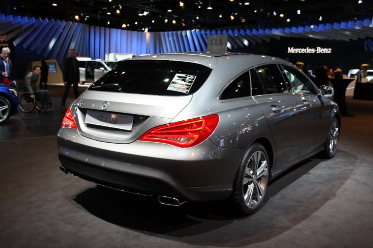 2015 Mercedes Benz CLA shooting brake rear three quarter in Brussels
