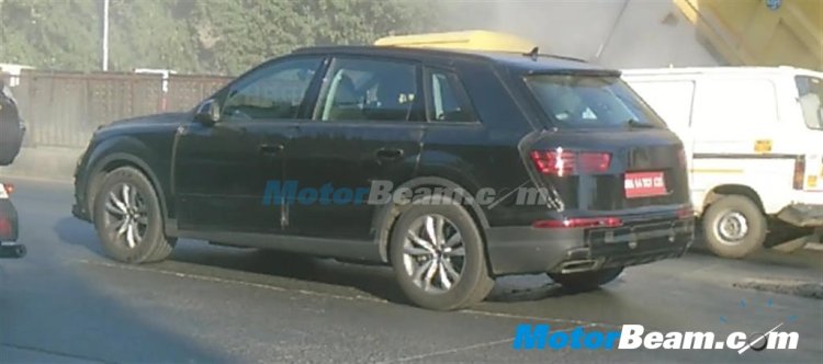 2016 Audi Q7 spied rear three quarter India