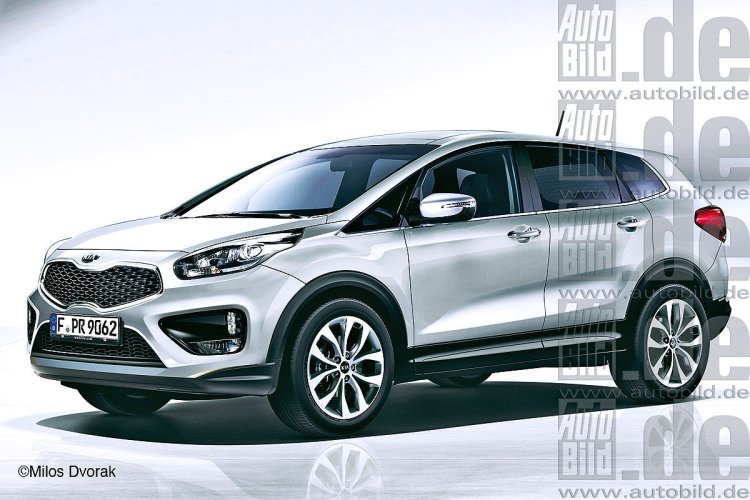 2016 Kia DE SUV Hybrid rendering front three quarters