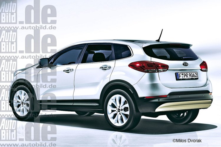 2016 Kia DE SUV Hybrid rendering rear three quarters