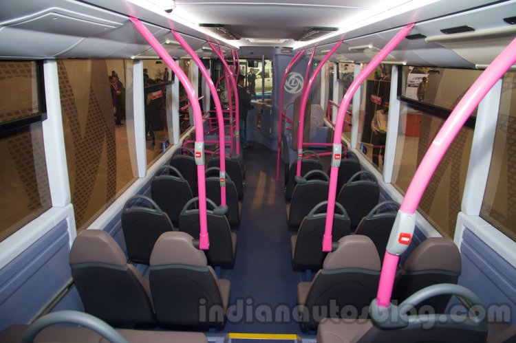Ashok Leyland Optare Versa EV seats at the Bus and Special Vehicles Show 2015