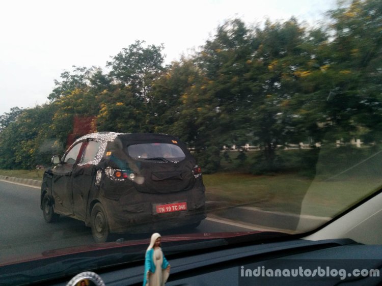 Mahindra S101 Compact Crossover spied in Chennai rear three quarters