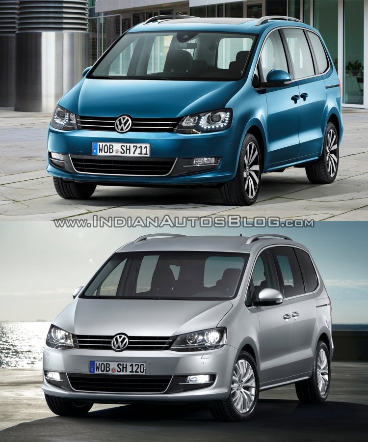2015 VW Sharan vs VW Sharan - Old vs New front three quarter
