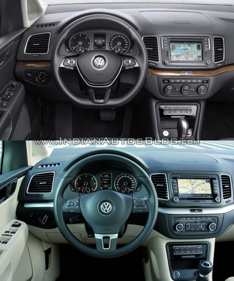 2015 VW Sharan vs VW Sharan - Old vs New interior dashboard