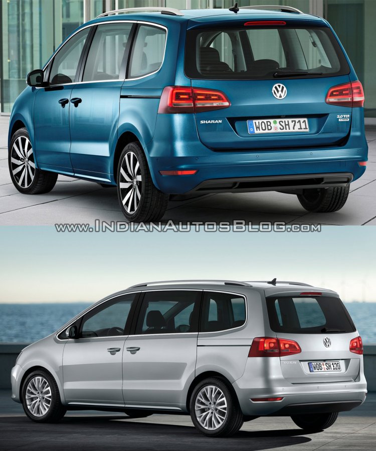 2015 VW Sharan vs VW Sharan - Old vs New rear three quarter