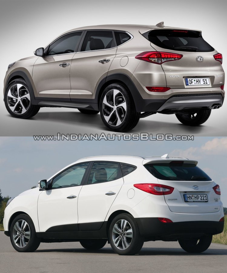 2016 Hyundai Tucson vs Hyundai ix35 Old vs New - rear three quarter