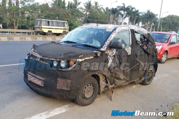 Front quarters of the Mahindra S101 spied