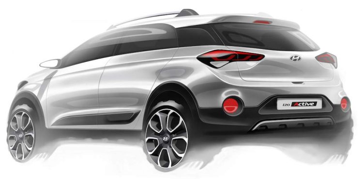 Hyundai i20 Active sketch rear