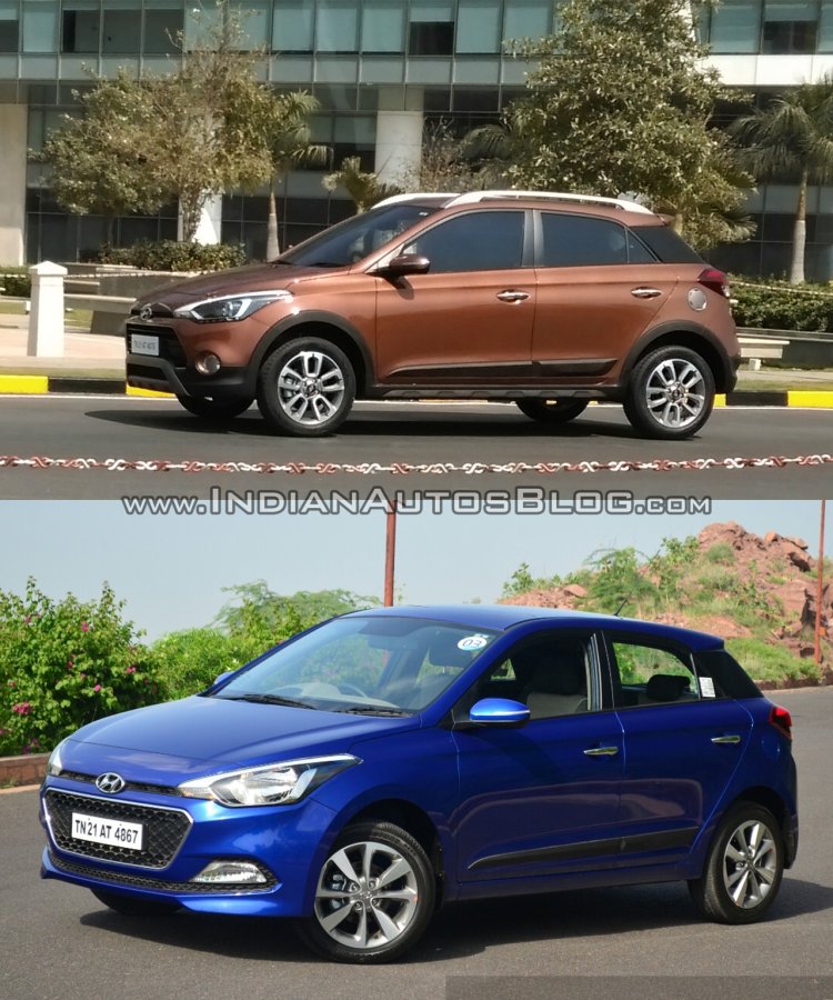 Hyundai i20 Active vs Hyundai Elite i20 front quarter