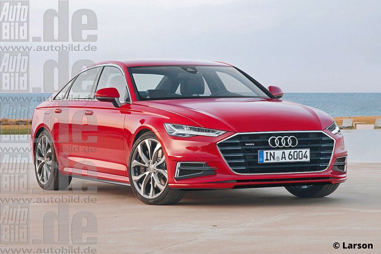 2017 Audi A6 front three quarter rendering Auto Bild magazine