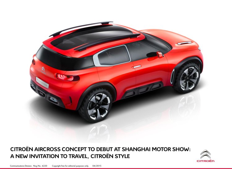 Citroen Aircross concept official image top rear view