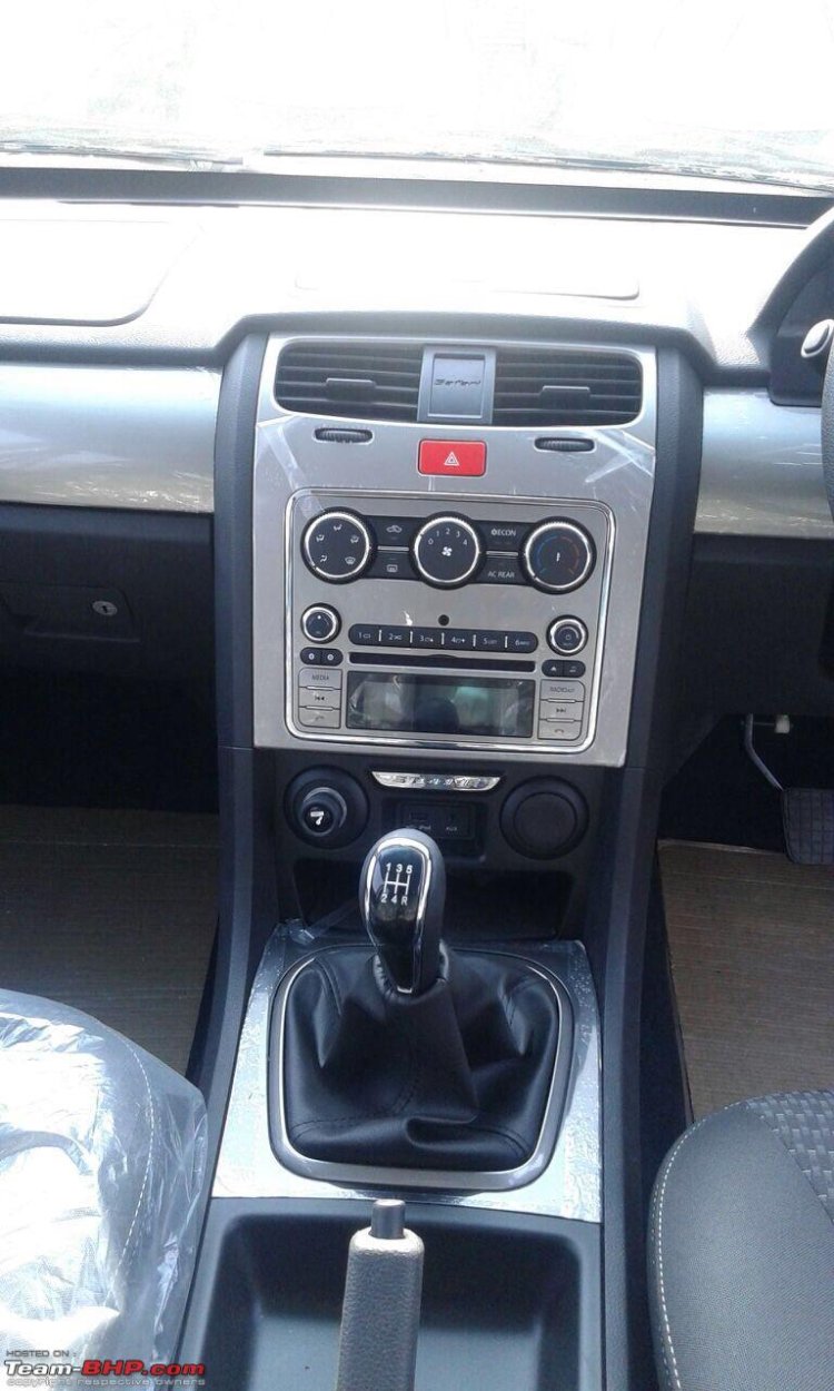 Tata Safari Storme facelift center console spied