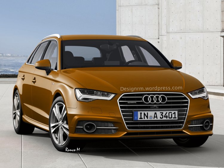 2016 Audi A3 facelift front quarter unofficial render