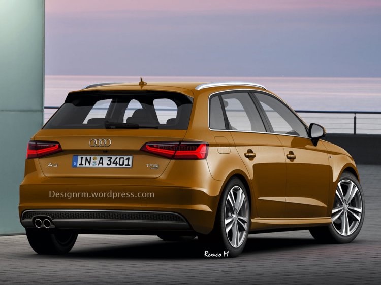 2016 Audi A3 facelift rear quarter unofficial rendering