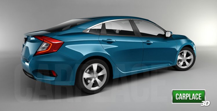 2016 Honda Civic rear quarters sedan rendering