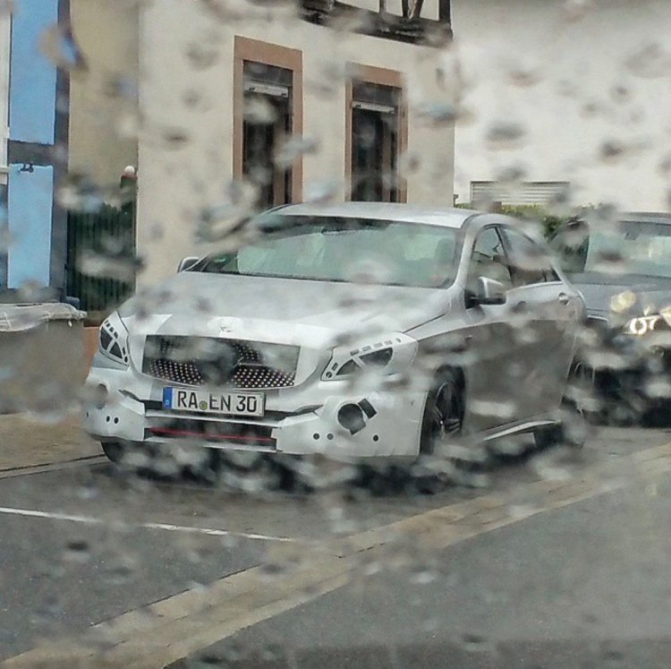 2016 Mercedes A45 AMG facelift front three quarter spotted testing