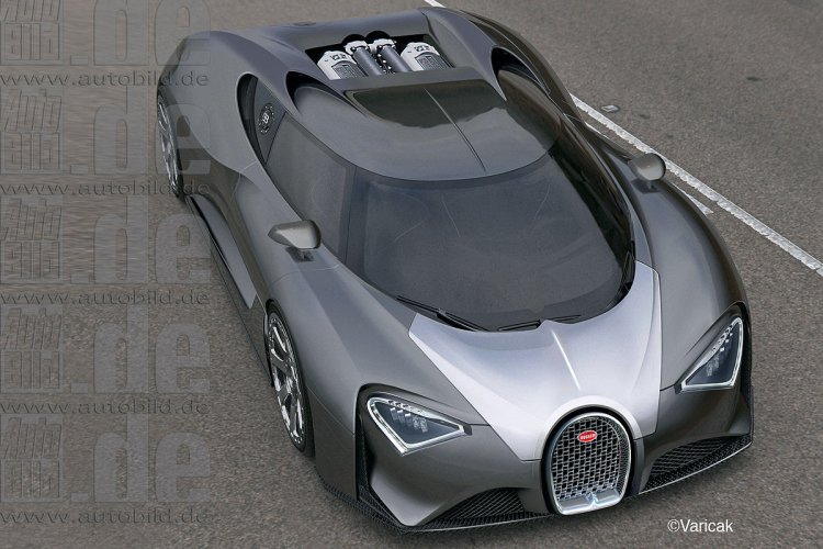 2017 Bugatti Chiron front three quarter autobild rendering