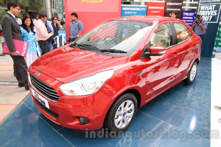 Ford Figo Aspire front three quarters view from unveiling