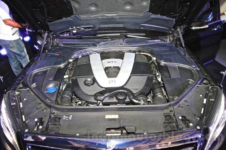 Mercedes S600 Guard V12 engine from the India launch