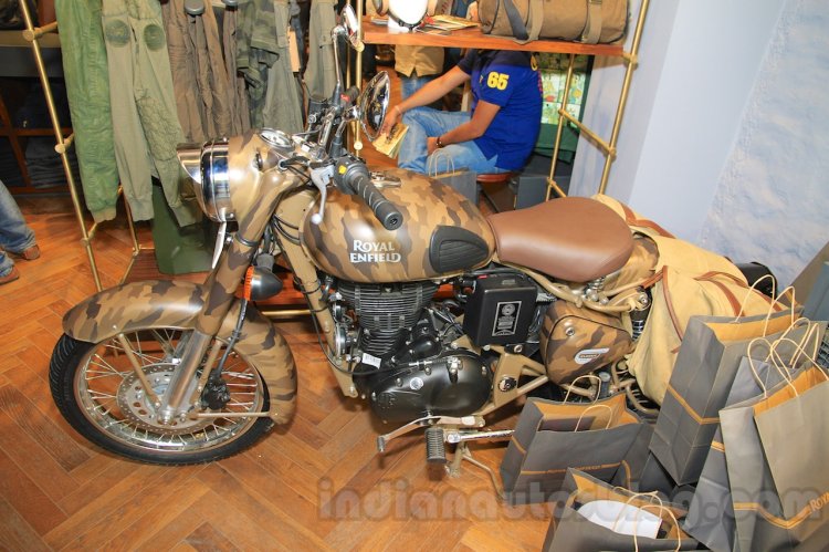Royal Enfield Classic 500 Limited Edition Desert Storm despatch side unveiled at new flagship store