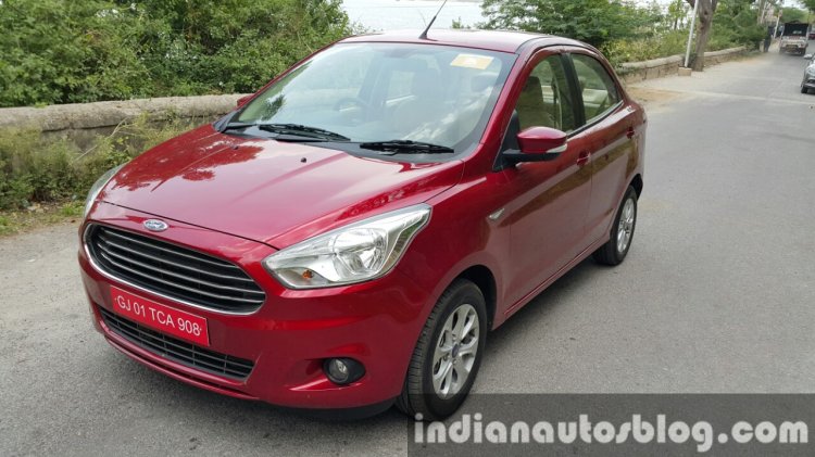 2015 Ford Figo Aspire Titanium Plus Petrol front top quarter first drive review