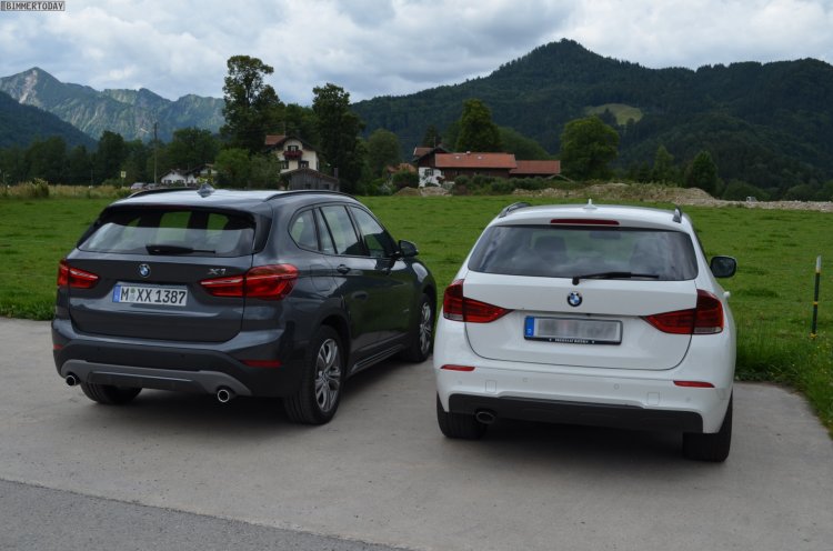 2016 BMW X1 (F48) rear quarter compared with 2014 BMW X1 (E84)