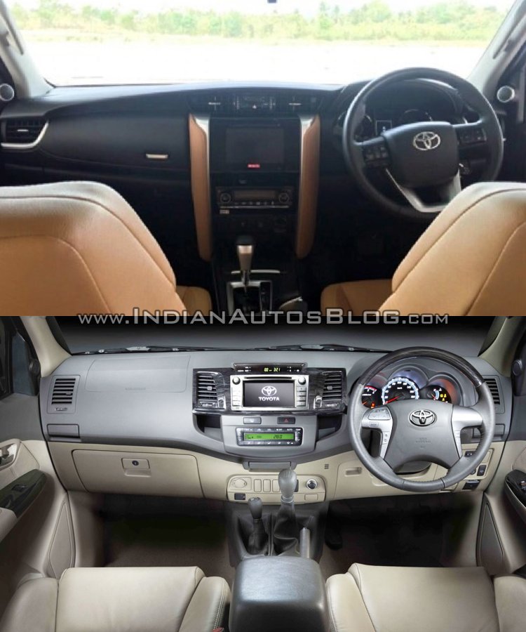 2016 Toyota Fortuner interior vs older model