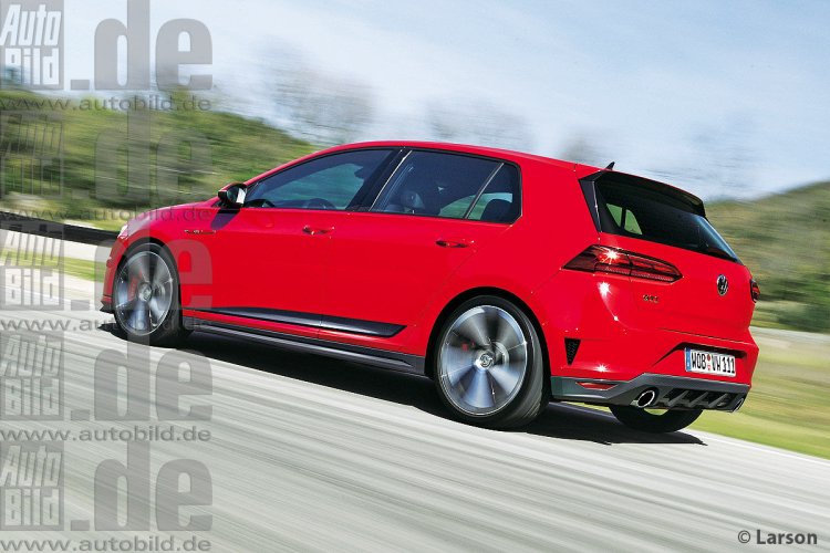 2019 VW Golf GTI Mk VIII rear three quarter Rendering