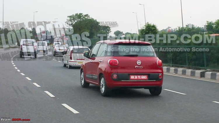 2014 Fiat 500L rear three quarter spotted in India