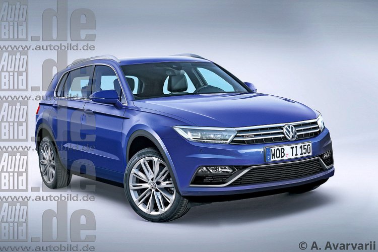 2016 VW Tiguan MQB platform front rendering August 2015 by AutoBild