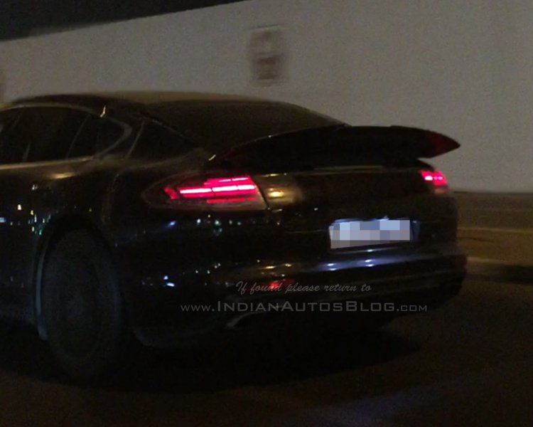 2017 Porsche Panamera Turbo rear spoiler snapped in the Middle East