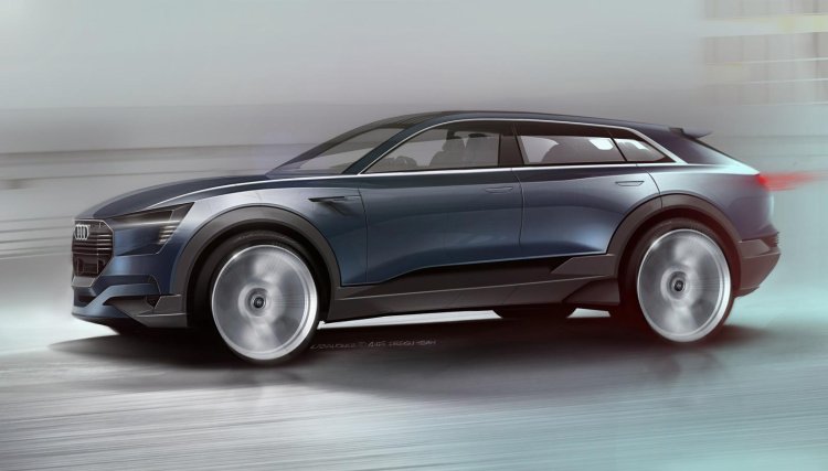 Audi e-tron Quattro concept side sketch