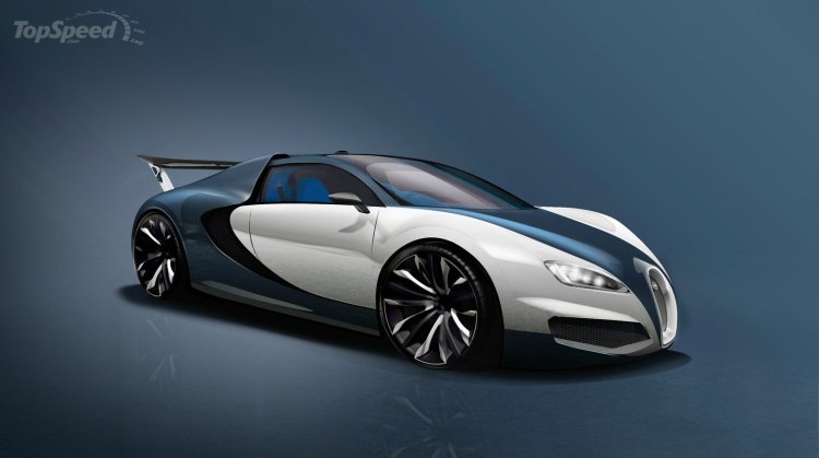 Bugatti Chiron rendering front three quarter (Bugatti Veyron successor)