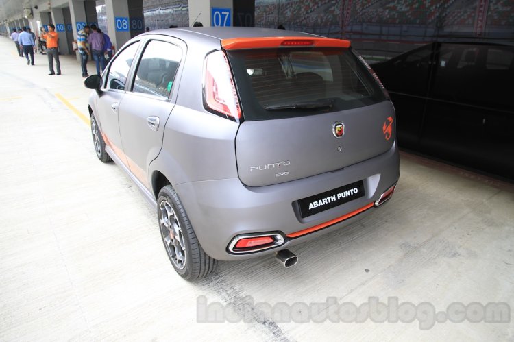 Fiat Punto Abarth grey rear three quarter left for India