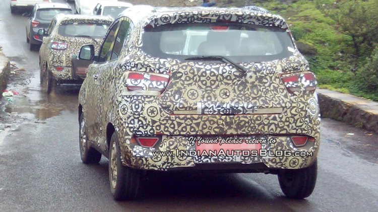 Mahindra S101 rear three quarter spotted testing with production-spec exterior