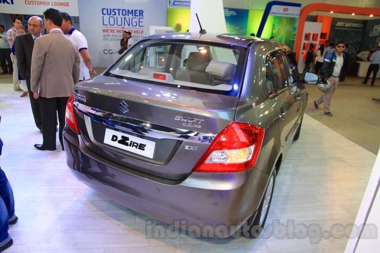 2015 Maruti Dzire at the rear quarter 2015 Nepal Auto Show