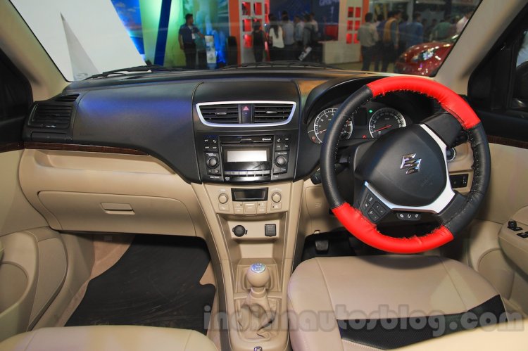 2015 Maruti Dzire dashboard at the 2015 Nepal Auto Show